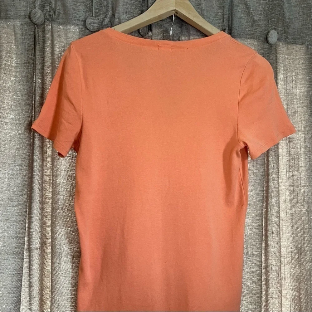 J Crew V-Neck Orange T-Shirt Size Medium